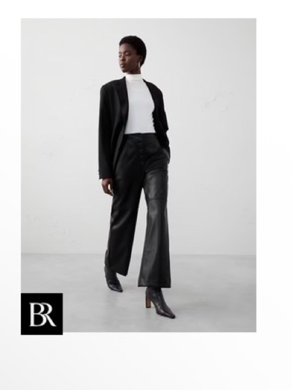 WIDE-LEG ULTRA HIGH-RISE VEGAN LEATHER PANT